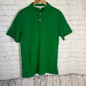 Gustin Polo Shirt Mens Medium Green Short Sleeve Cotton Made in USA